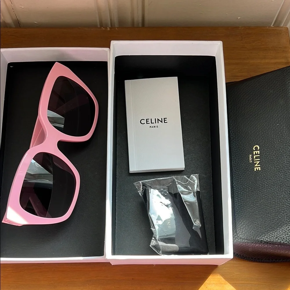 Celine Pink Frame Sunglasses with Black Lenses
